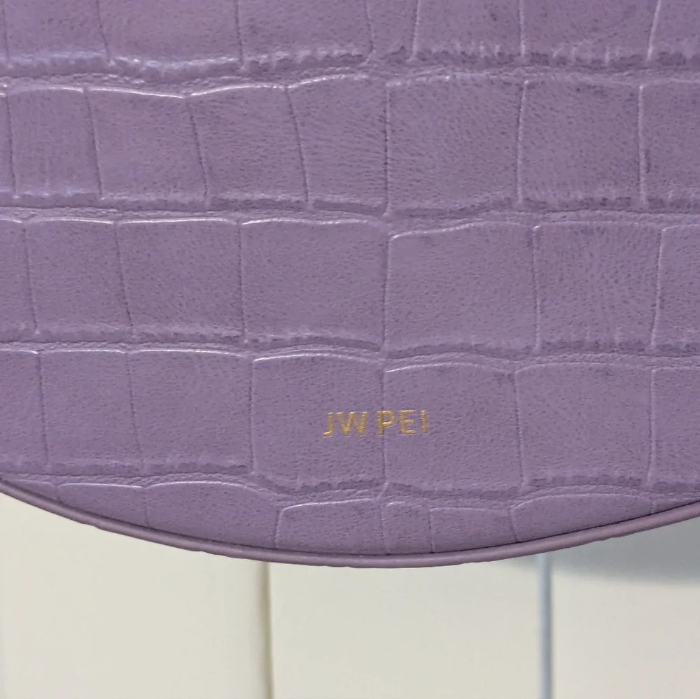 JW Pei Lavender Croc-Embossed Shoulder Bag - Picture 14 of 15